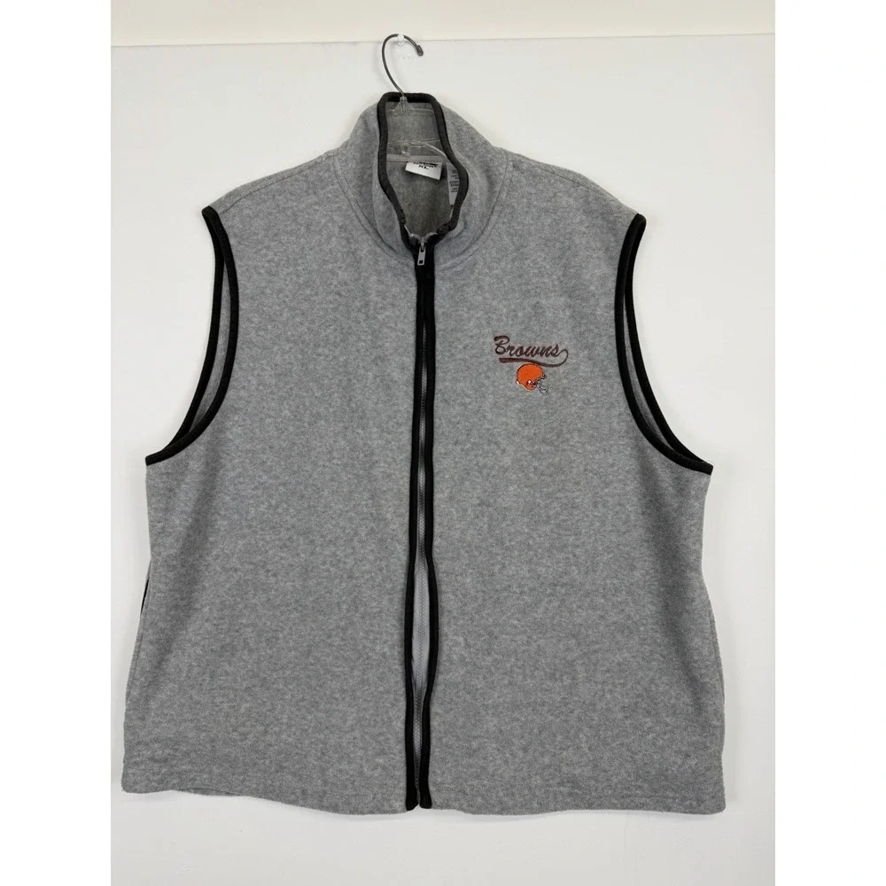 Vintage The Edge Men's Cleveland Browns gray‎ vest With Pockets size XL